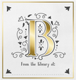Decorative letter 'B' with floral elements on a white background