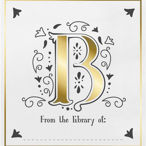 Decorative letter 'B' with floral elements on a white background