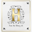 Decorative letter 'H' with flourishes on a white background, resembling a bookplate.