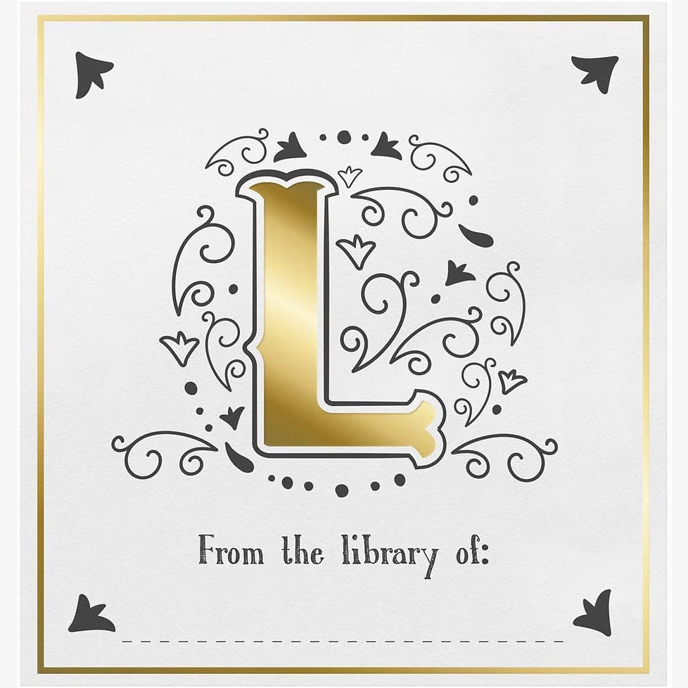 Decorative letter 'L' with floral patterns on a white background
