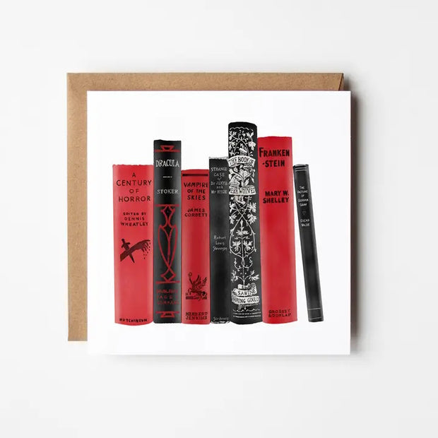 Horror Books - Blank Greetings Card