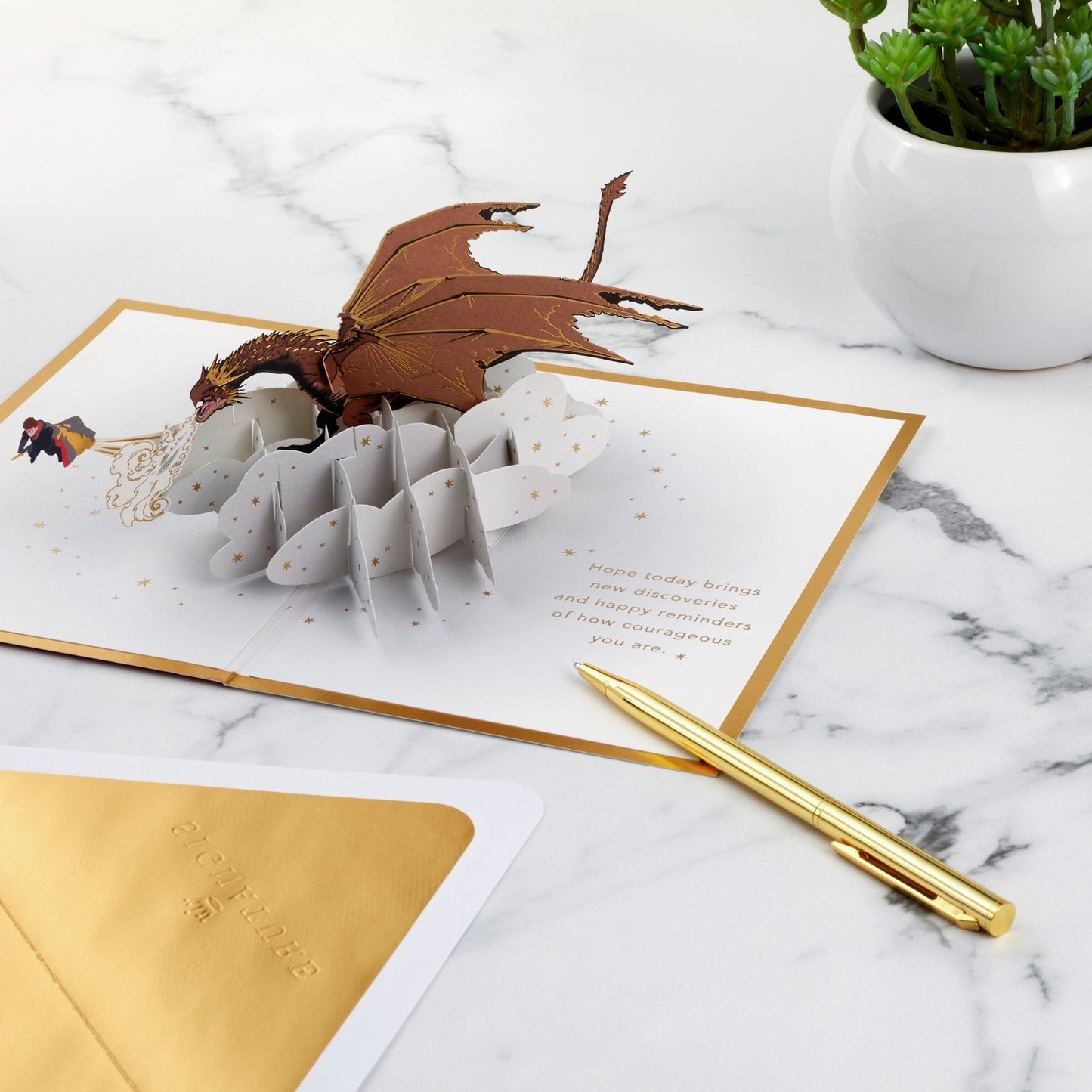 3D Pop-Up Harry Potter & Dragon Greeting Card