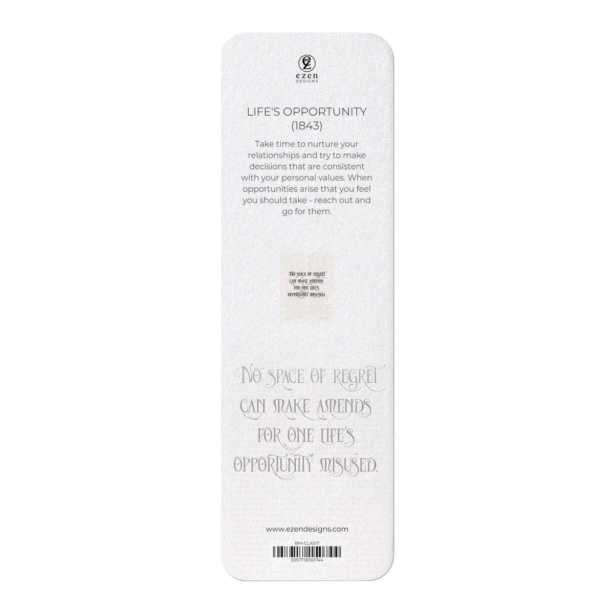 Life's Opportunity (1843): Victorian Bookmark