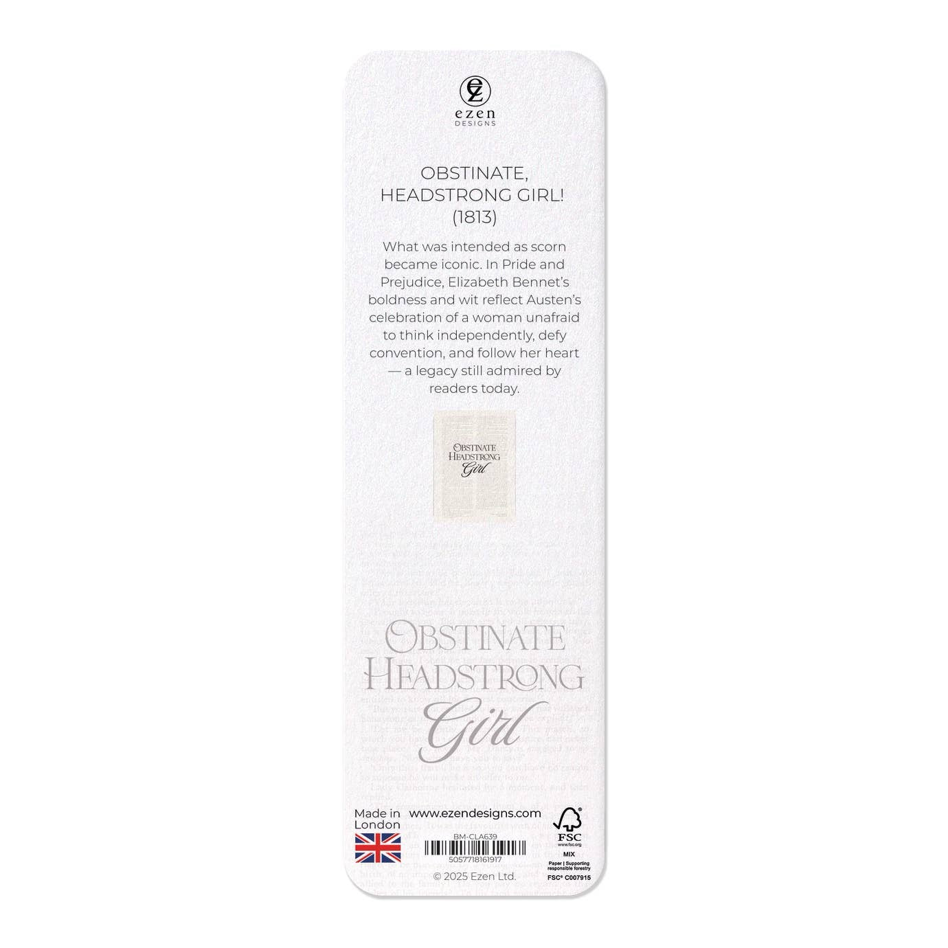 Obstinate, Headstrong Girl! (1813): Painting Bookmark