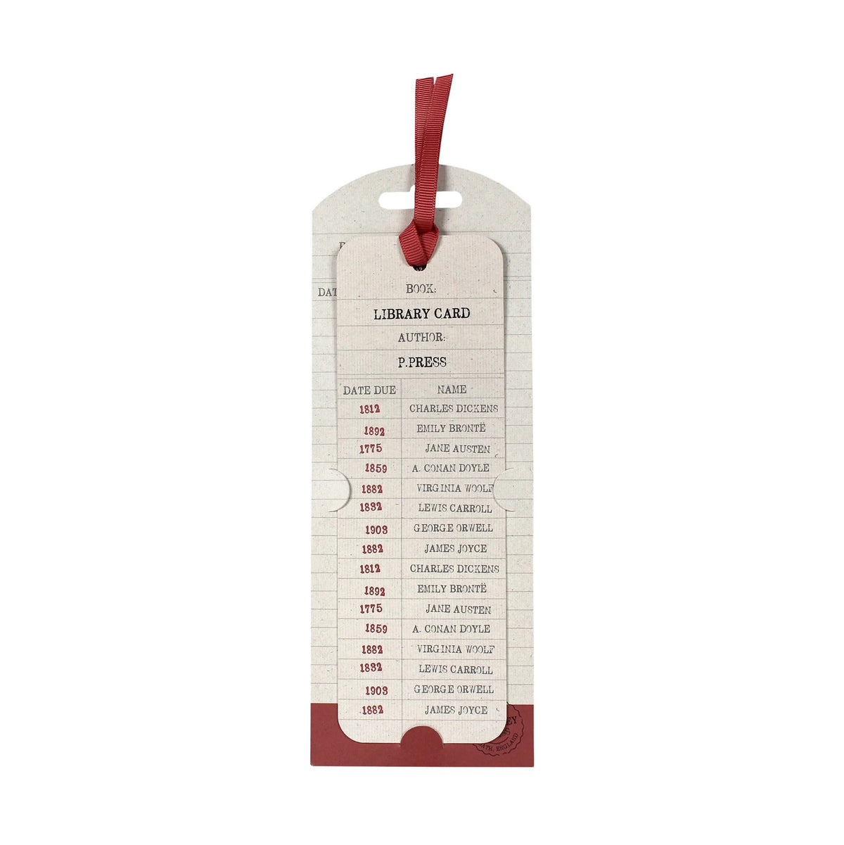 Library Card Bookmark