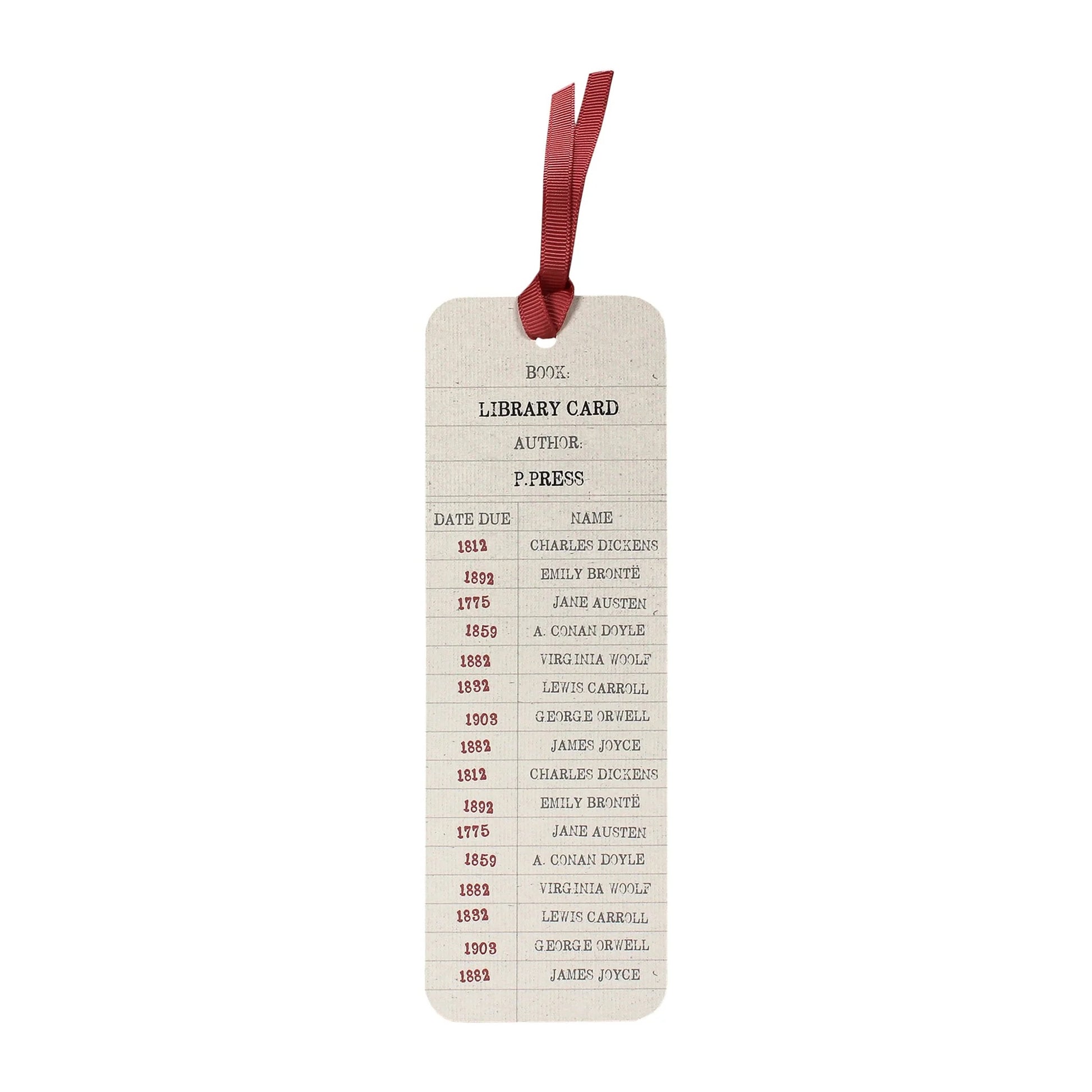 Library Card Bookmark