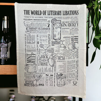 Literary Libations: Fairtrade Cotton Cocktail Tea Towel