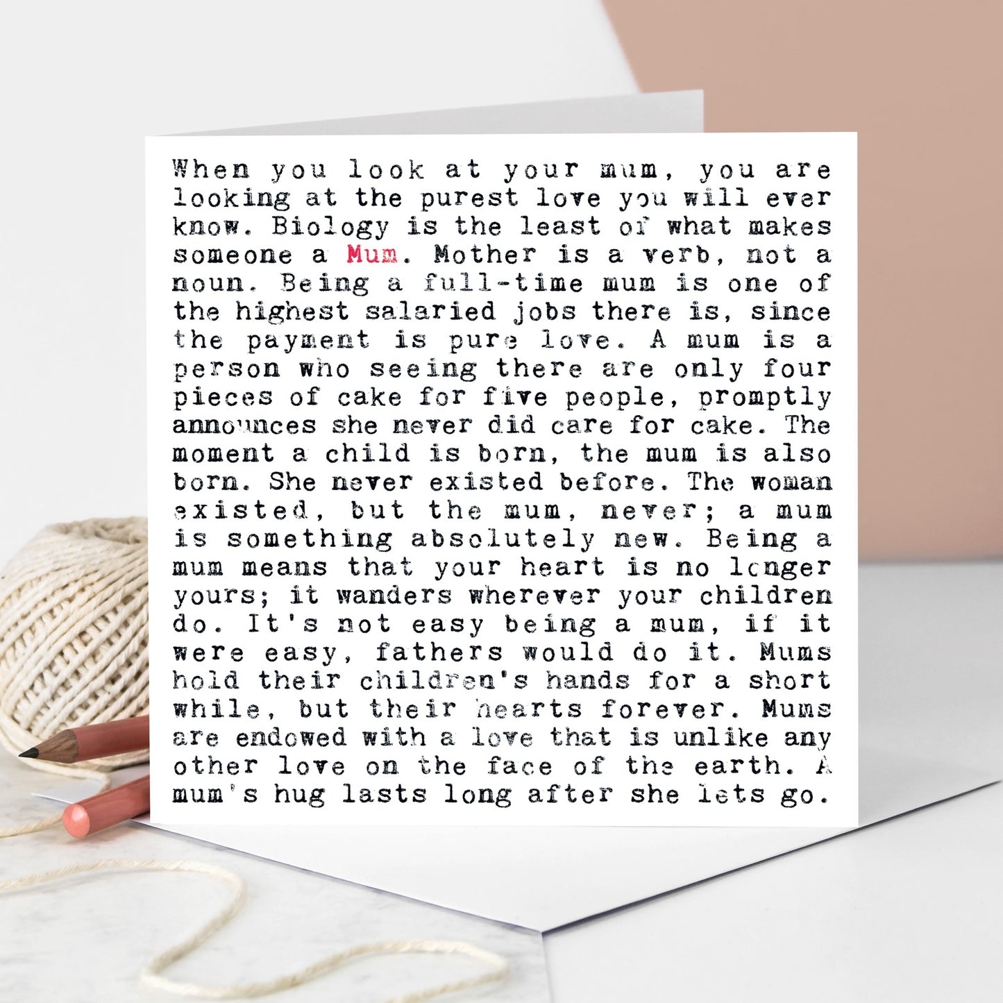 Mum Heartfelt Quotes Card
