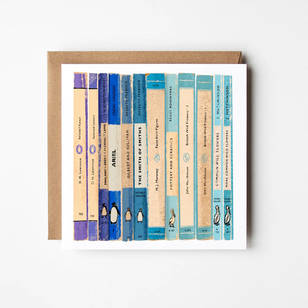 Penguin Blue - Blank Greetings Card