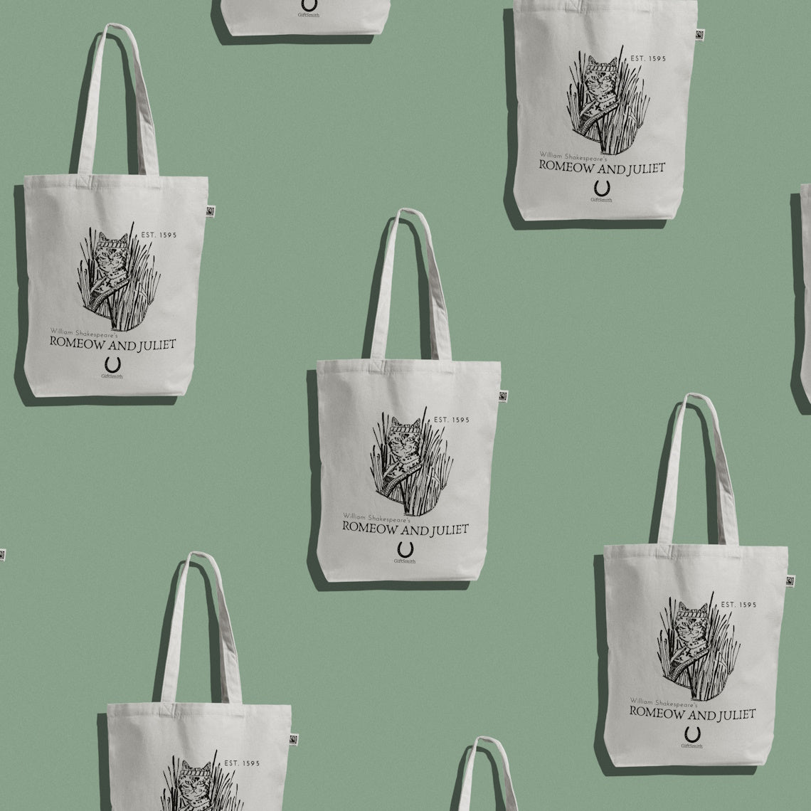 Romeow and Juliet Fairtrade Organic Tote Bag