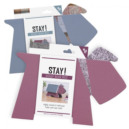 Stay! Doggy Book Rest - Grey Plaid