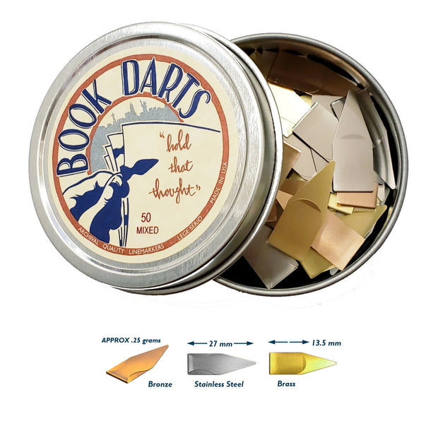 Book Darts Tin Mixed 50 darts of 3 colours