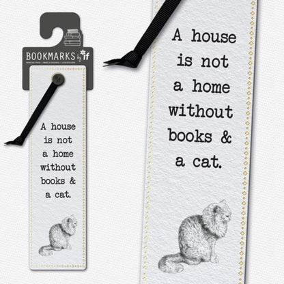 Books and a Cat Bookmark